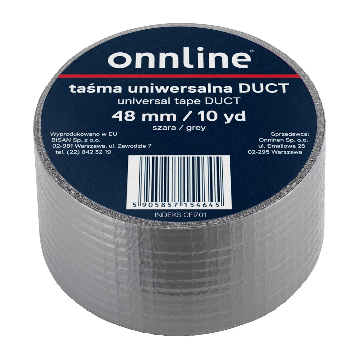 Onnline Taśma uniwersalna DUCT 48mm/10YD szara