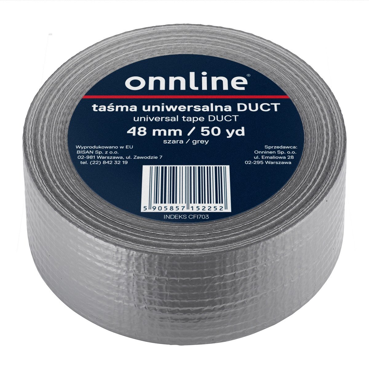 Onnline Taśma do otulin DUCT 48mm/50YD szara