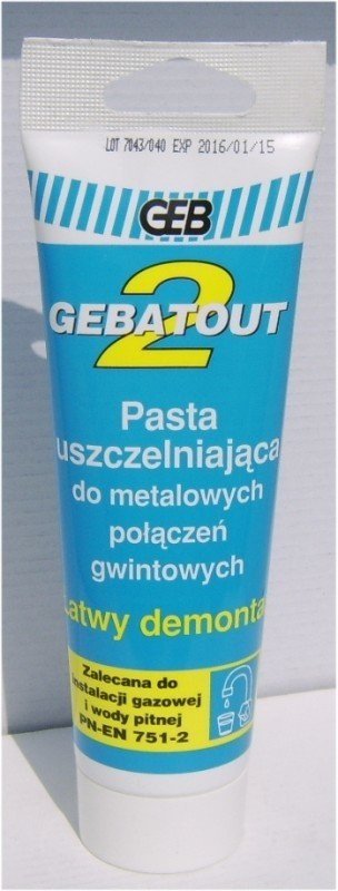 GEBATOUT 2 - Pasta uszczelniająca do instalacji wodnych i gazowych 125g