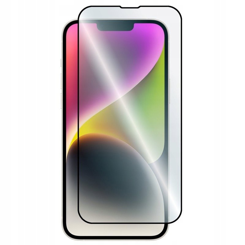 9H SZKŁO do iPhone 13 / 13 PRO / iPhone 14 FULL 6D CF SZKIEŁKO NA CAŁY EKRAN Szybka 9H czarne