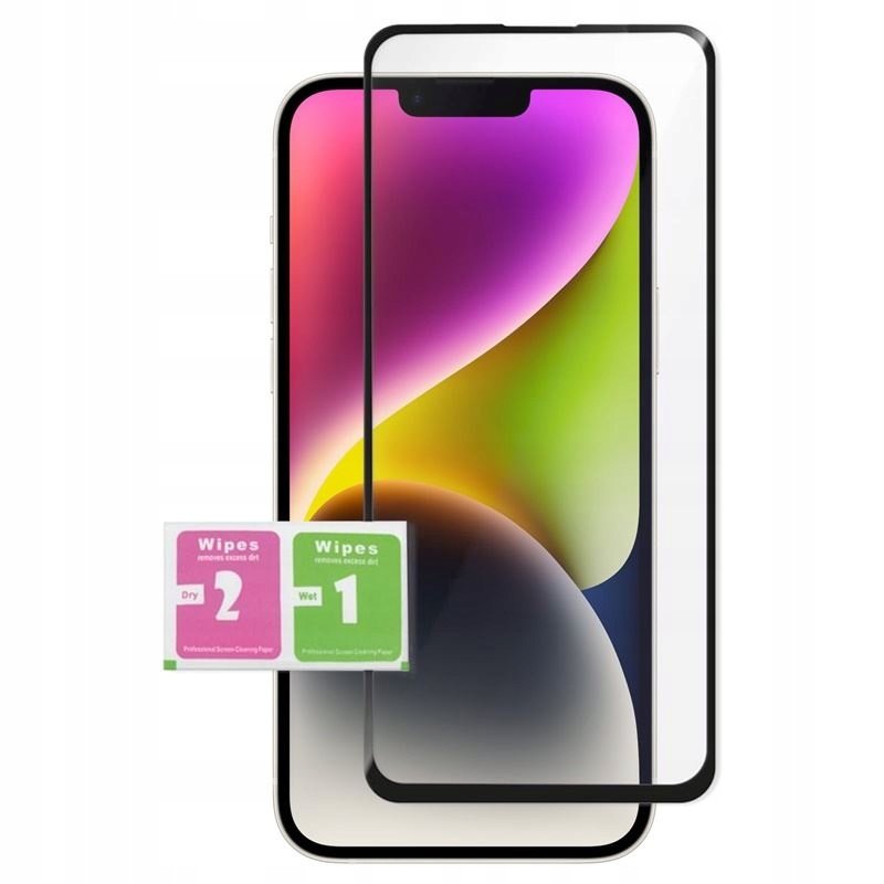 9D SZKŁO HARTOWANE do iPhone 13 / 13 PRO / iPhone 14 SZKIEŁKO NA CAŁY EKRAN Szybka 9H czarne