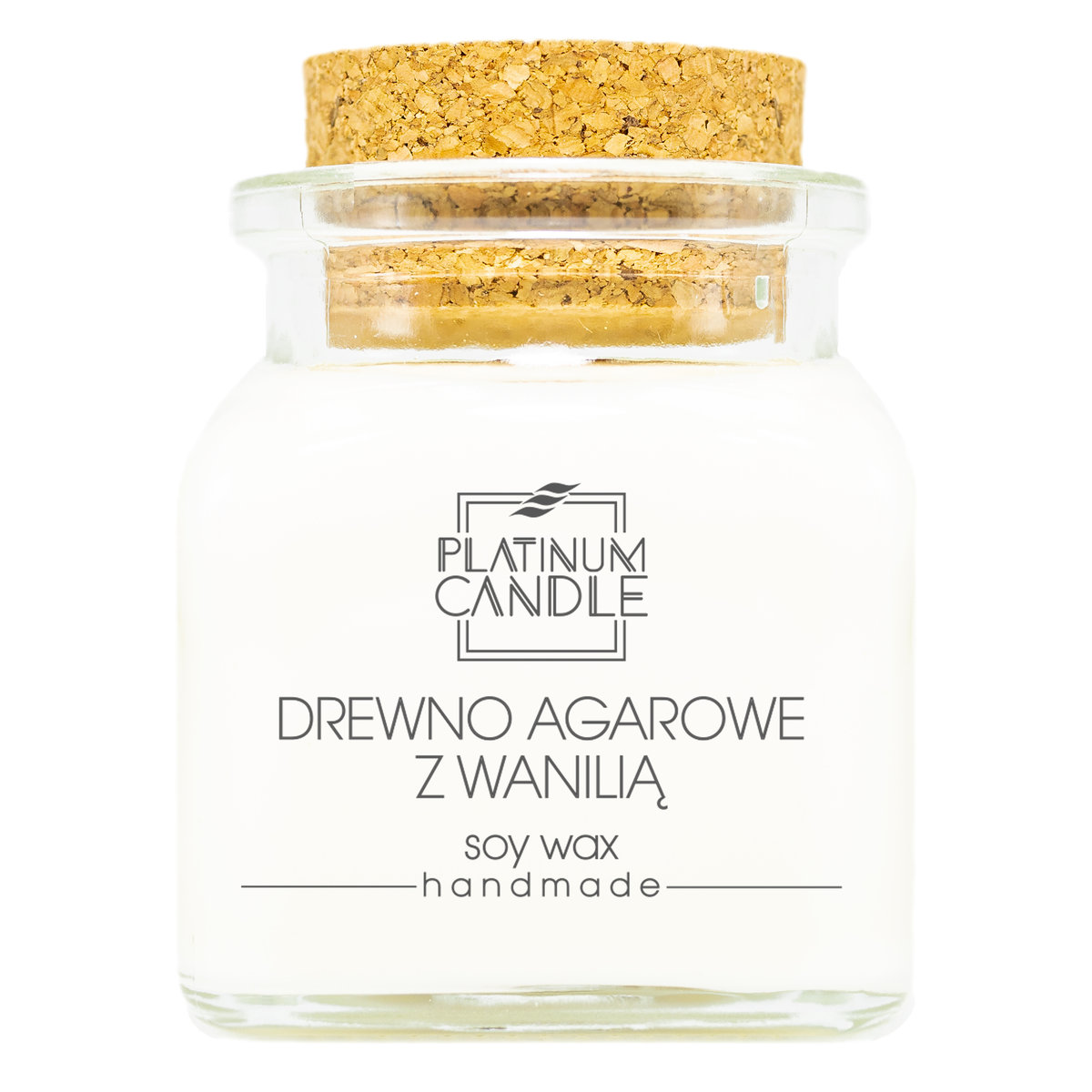 Świeca sojowa zapachowa DREWNO AGAROWE Z WANILIĄ 90g
