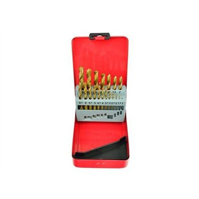 Wiertła do metalu 1-10mm tytanowe 19szt Geko