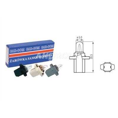 Żarówka B8.3D 12V 1,2W czarna Car-Com 1szt