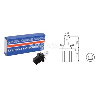 Żarówka B8.5D 12V 2W zielona Car-Com 1szt