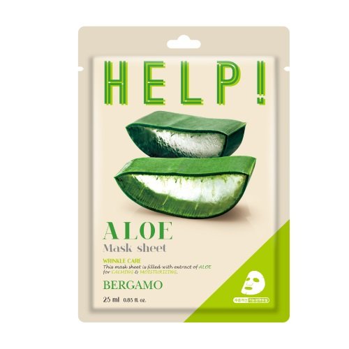 Bergamo Help Sheet Mask , Maska do twarzy z Aloesem, 25 ml