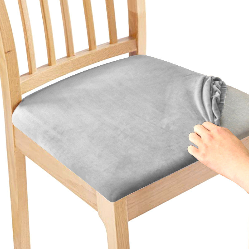 POKROWIEC NA SIEDZISKO SZARY WELUR 40x40cm ELASTYCZNY