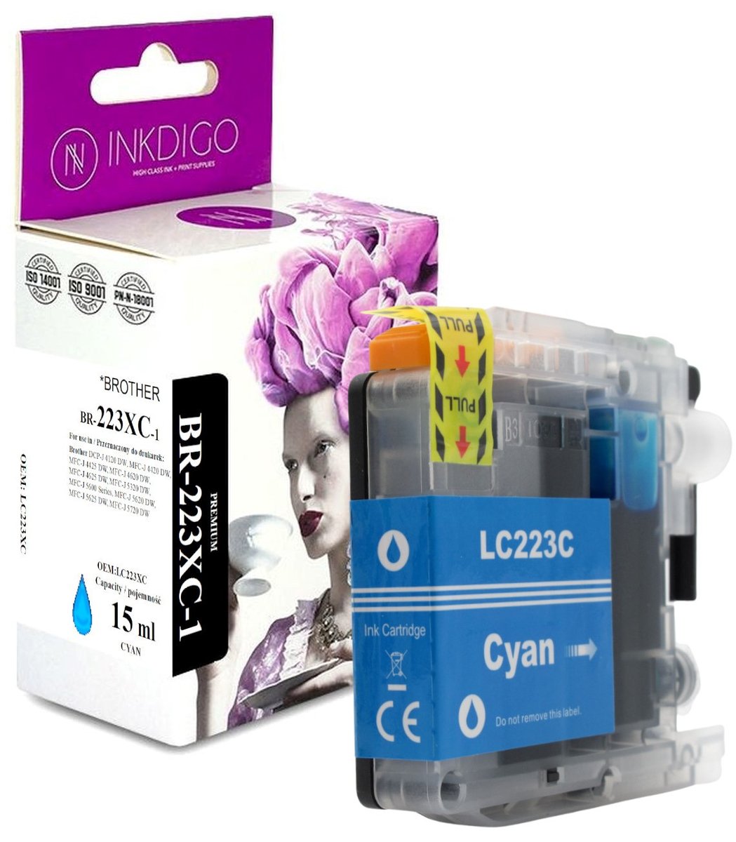 Tusz do Brother DCP-J 4120 MFC-J 1140 MFC-J 680 CYAN zgodny z LC223C