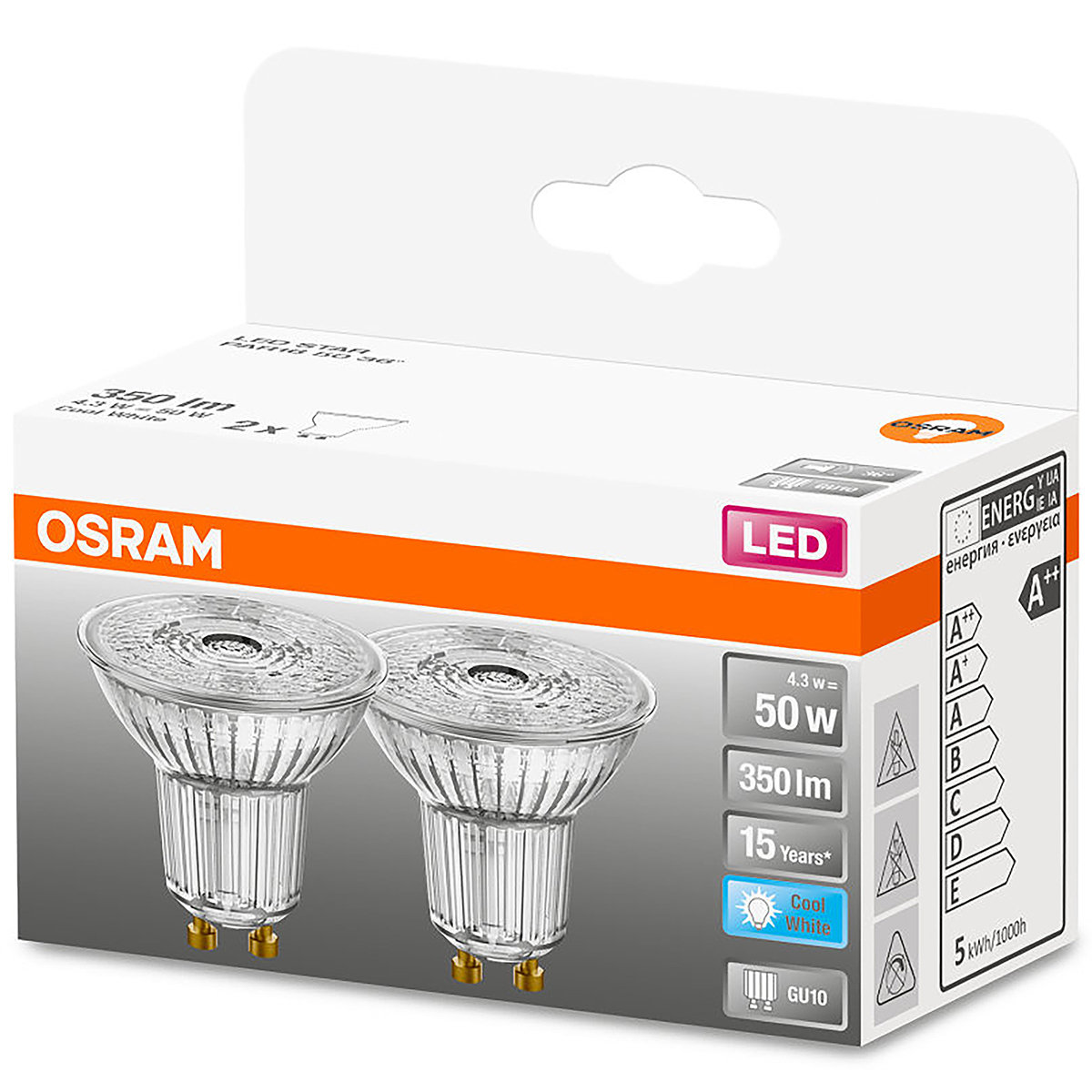 Osram reflektor LED GU10 4,3W PAR16 840 36° 2 szt.