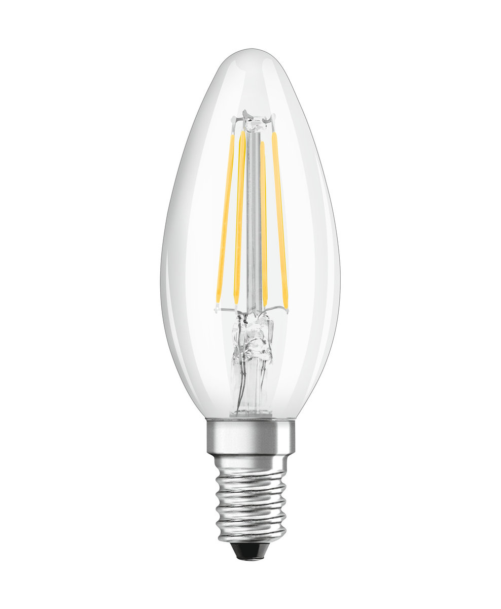 Żarówka LED E14 B35 CL 3,4W = 40W 470lm 4000K Neutralna 300° CRI90 Filament OSRAM SUPERSTAR+ Ściemnialna
