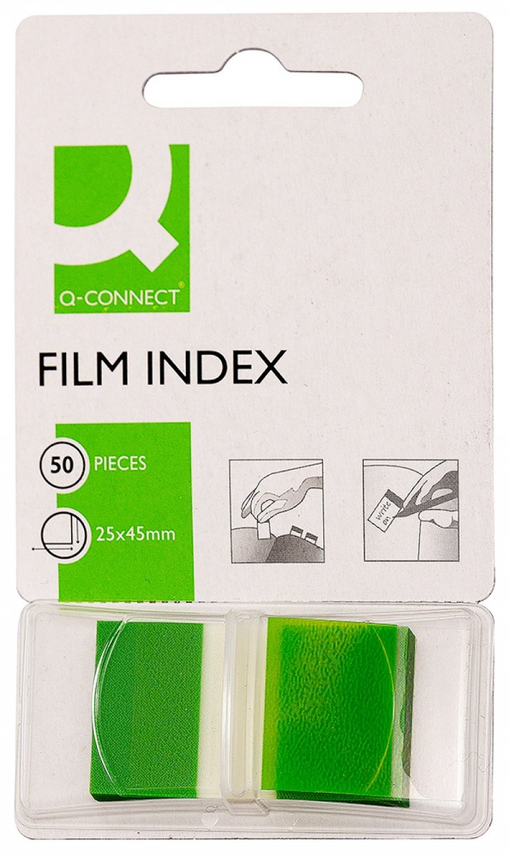Zdjęcia - Naklejki i kartki Q-Connect Zakładki indeksujące  zielone 25,4x43,7mm KF03635 