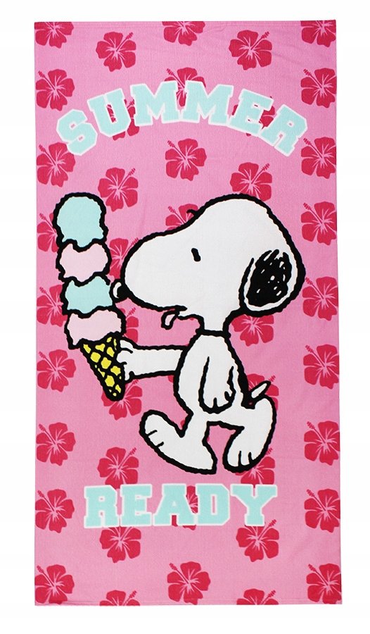 SNOOPY RÓŻOWY DUŻY RĘCZNIK NA BASEN 70X140