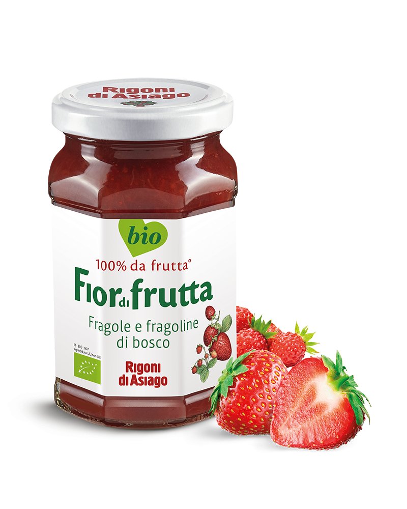Rigoni di Asiago Konfitura z Poziomki i Truskawki Fiordifrutta Fragole Fragoline bez dodatku cukru BIO 250g - Rigoni di Asiago