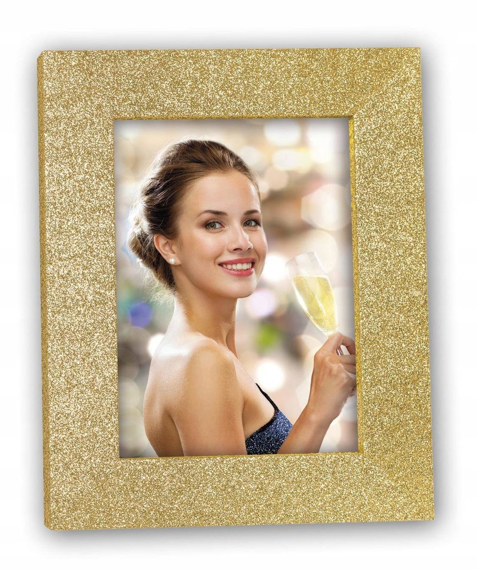 Ramka na zdjęcie błyszcząca 20x30 glamour złota