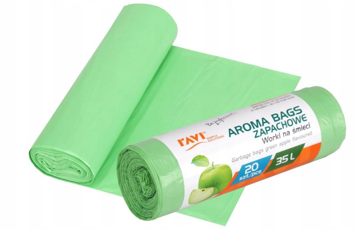 Ravi Worki Na Śmieci Aroma Zielone Jabłuszko 35L A'20