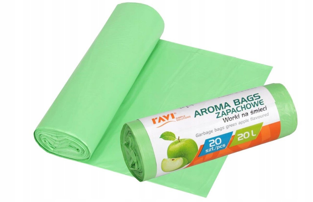 Ravi Worki Na Śmieci Aroma Zielone Jabłuszko 20L A'20