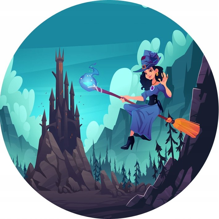 Naklejki 4 cm dla dzieci czarownica wiedźma