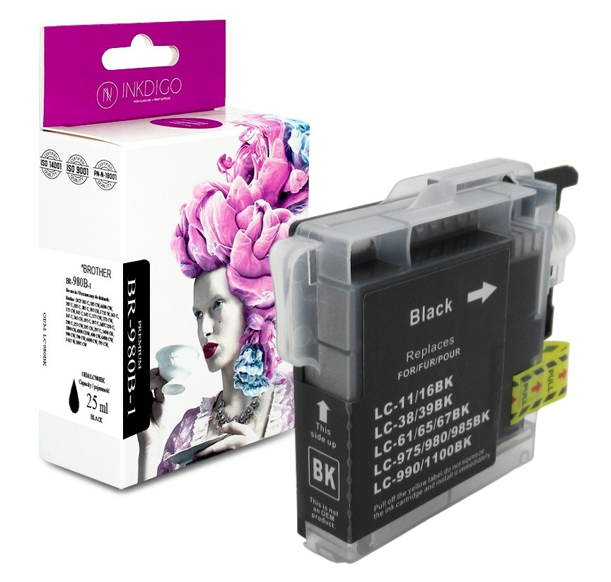 Tusz do Brother DCP-185 MFC-490 MFC-795 BLACK zgodny z LC980BK / LC1100BK