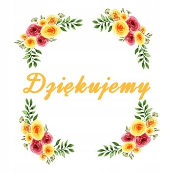 Naklejki 3 cm z napisem Dziękujemy podziękowania