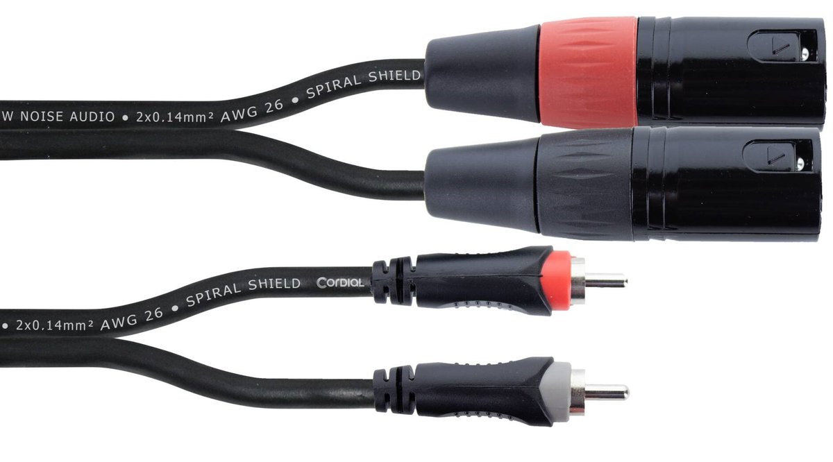 Kabel przewód sygnałowy XLR - RCA 1 m Cordial