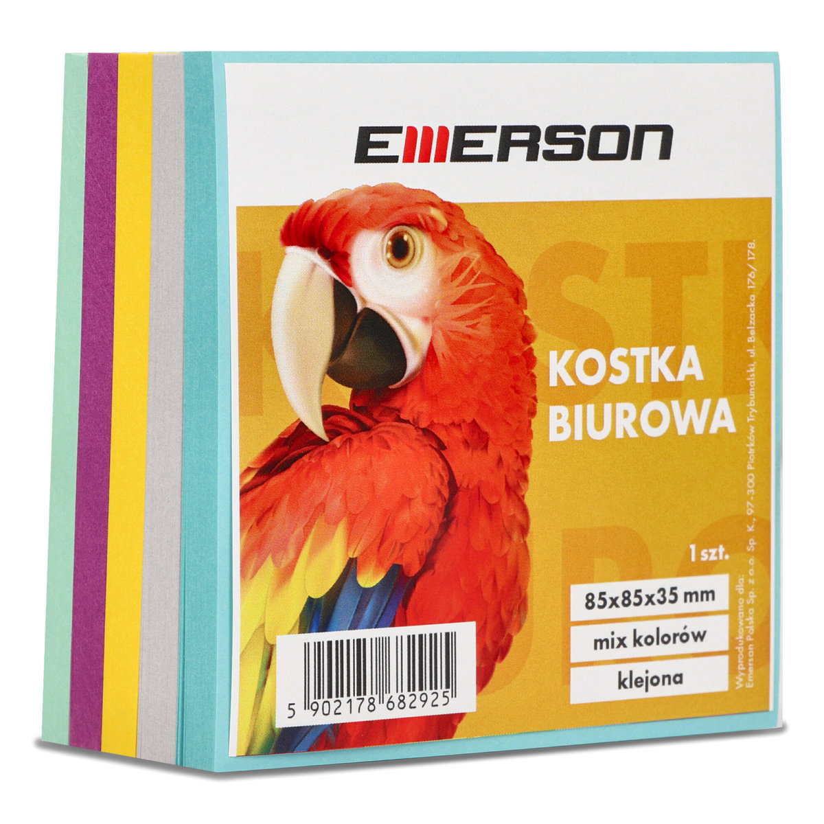 Emerson Kostka kolor klejona 85x85x35