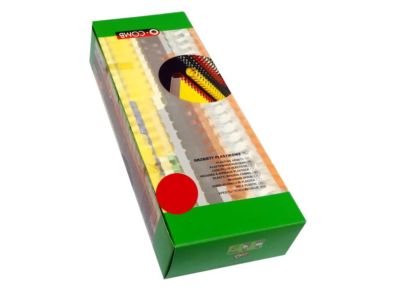 Opus Grzbiety do bindowania 10mm czerwone plastikowe 100szt. GRP.097