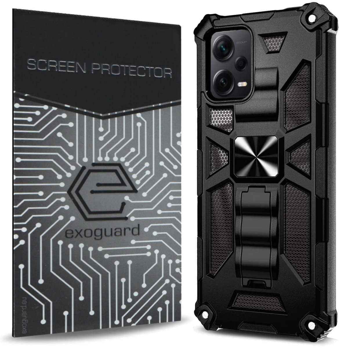 ETUI EXOGUARD MILITARY + SZKŁO - XIAOMI REDMI NOTE 12 PRO 5G / POCO X5 PRO 5G - PANCERNE CASE OBUDOWA FUTERAŁ