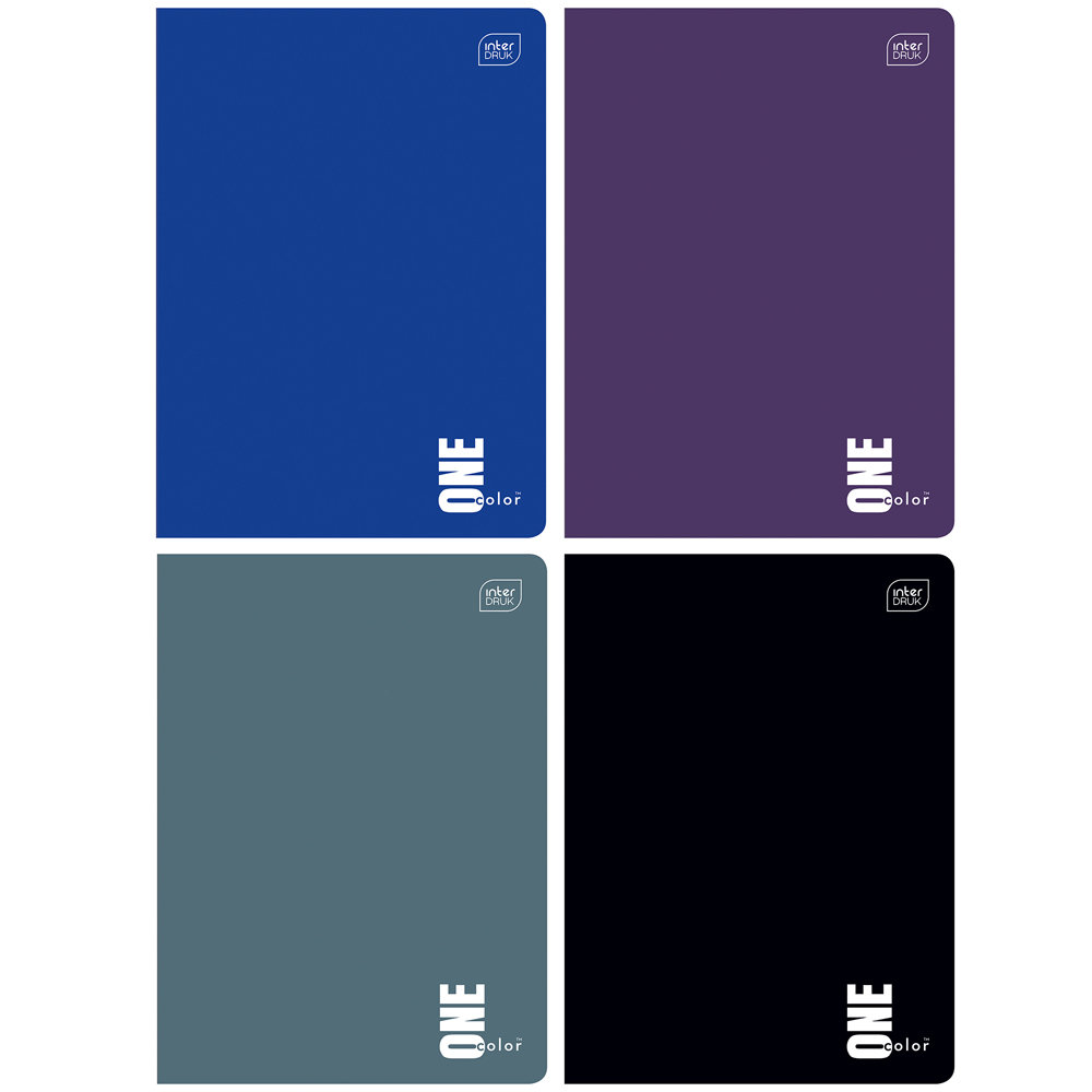 4 X ZESZYT A5, 60 KARTEK, KRATKA, INTERDRUK ONE COLOR