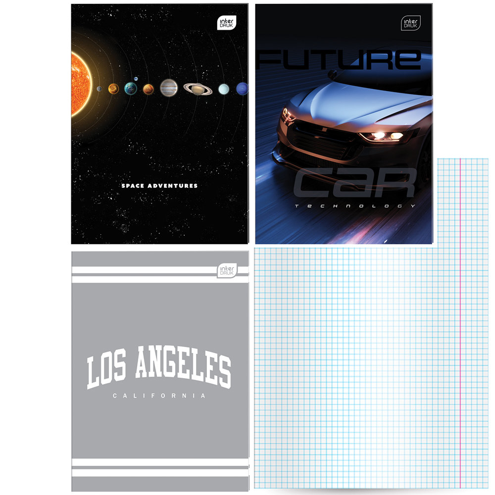 3 X ZESZYT A4, 32 KARTKI, KRATKA Z MARGINESEM, DLA CHŁOPCA, INTERDRUK