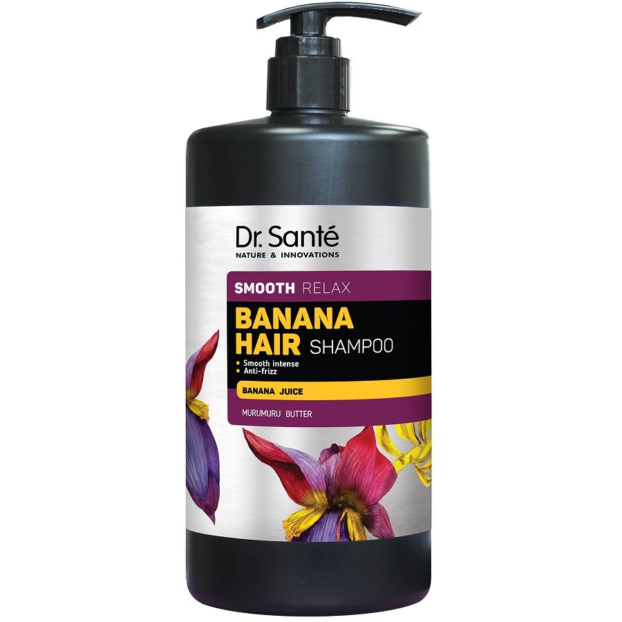 Dr. Sante, Banana Hair Shampoo, Wygładzający szampon do włosów z sokiem bananowym, 1000 ml