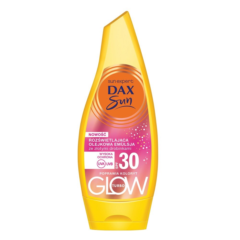 Dax Sun Turbo Glow Rozświetlająca Emulsja do opalania ze złotymi drobinami SPF30 175 ml