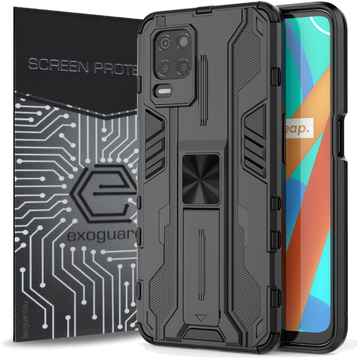 ETUI EXOGUARD SUPERSONIC + SZKŁO - REALME 8 5G  / NARZO 30 5G - PANCERNE CASE OBUDOWA FUTERAŁ