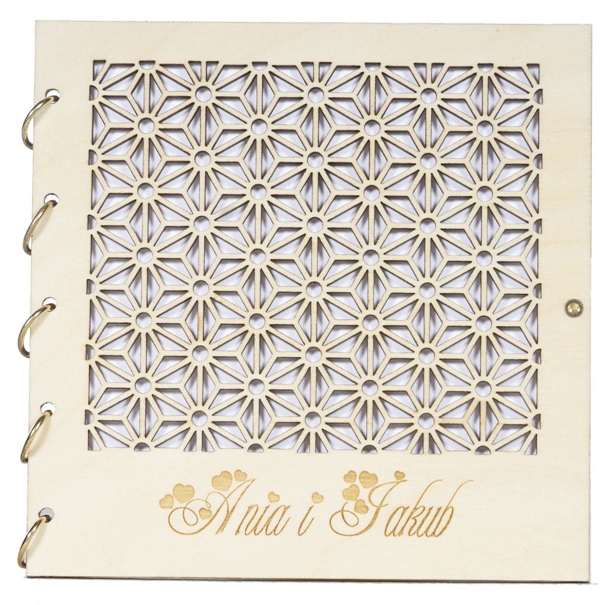 Drewniana kartka okolicznościowa z grawerem