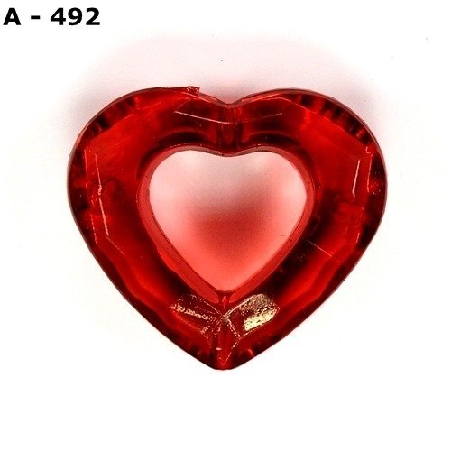 Serce Plastik Bordo 28X25Mm 4Szt