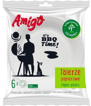 Amigo Amigo Eco Friendly Talerze papierowe duże 230mm 6szt