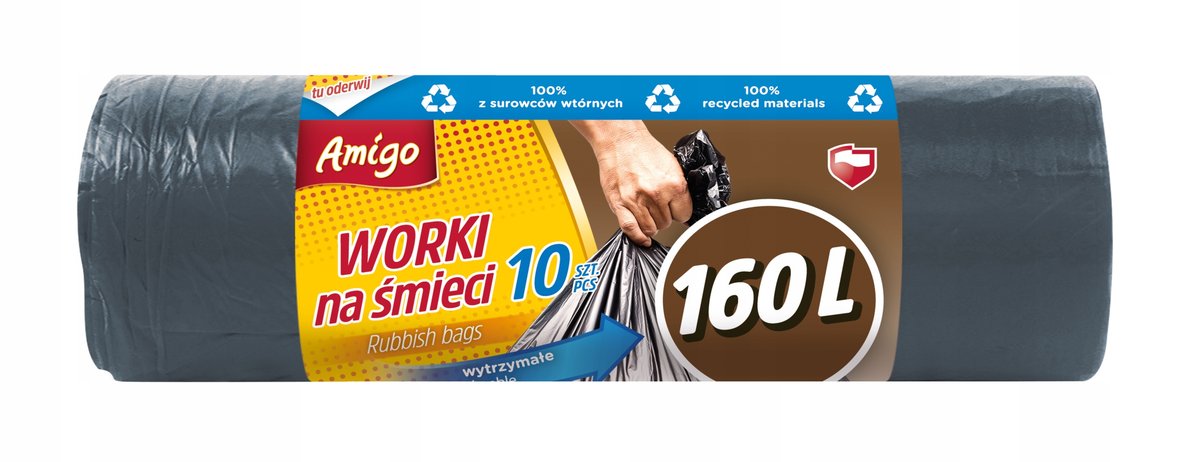 Politan Amigo Worki Na Śmieci Ldpe 160L 10 Sztuk
