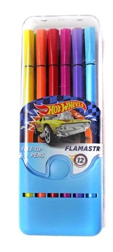 Flamastry- Pudełko 12 Kolorów - Hot Wheels Majewski