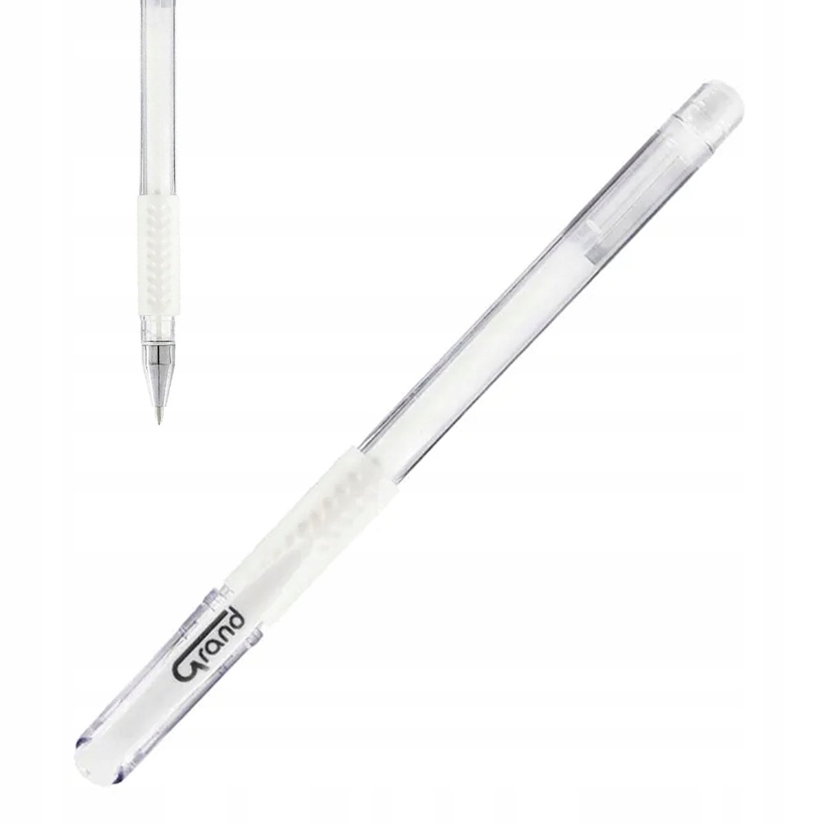 Grand Długopis żelowy GR-101 0.5mm biały 12szt