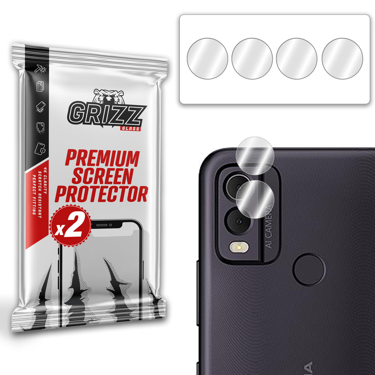 Grizzglass Hybridglass Camera Szkło Hybrydowe Na Obiektyw Do Nokia C22