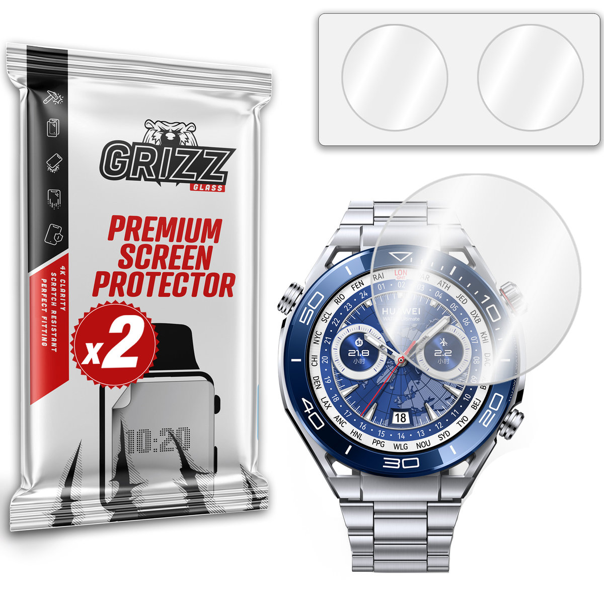 Grizzglass Hybridglass Szkło Hybrydowe Do Huawei Watch Ultimate