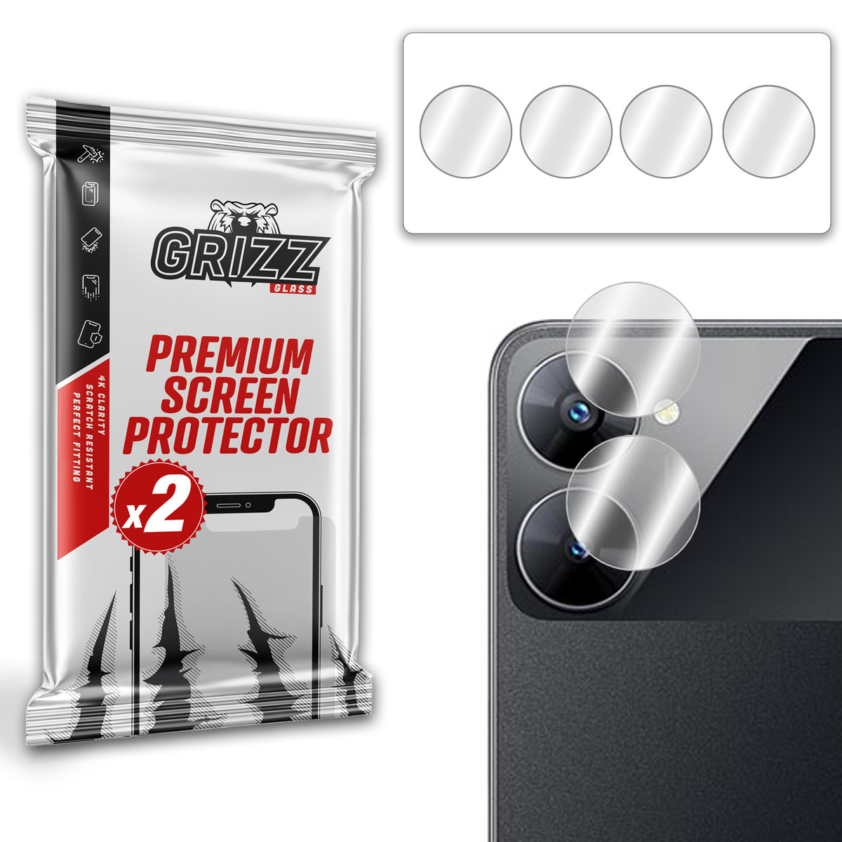 Grizzglass Hybridglass Camera Szkło Hybrydowe Na Obiektyw Do Realme V30