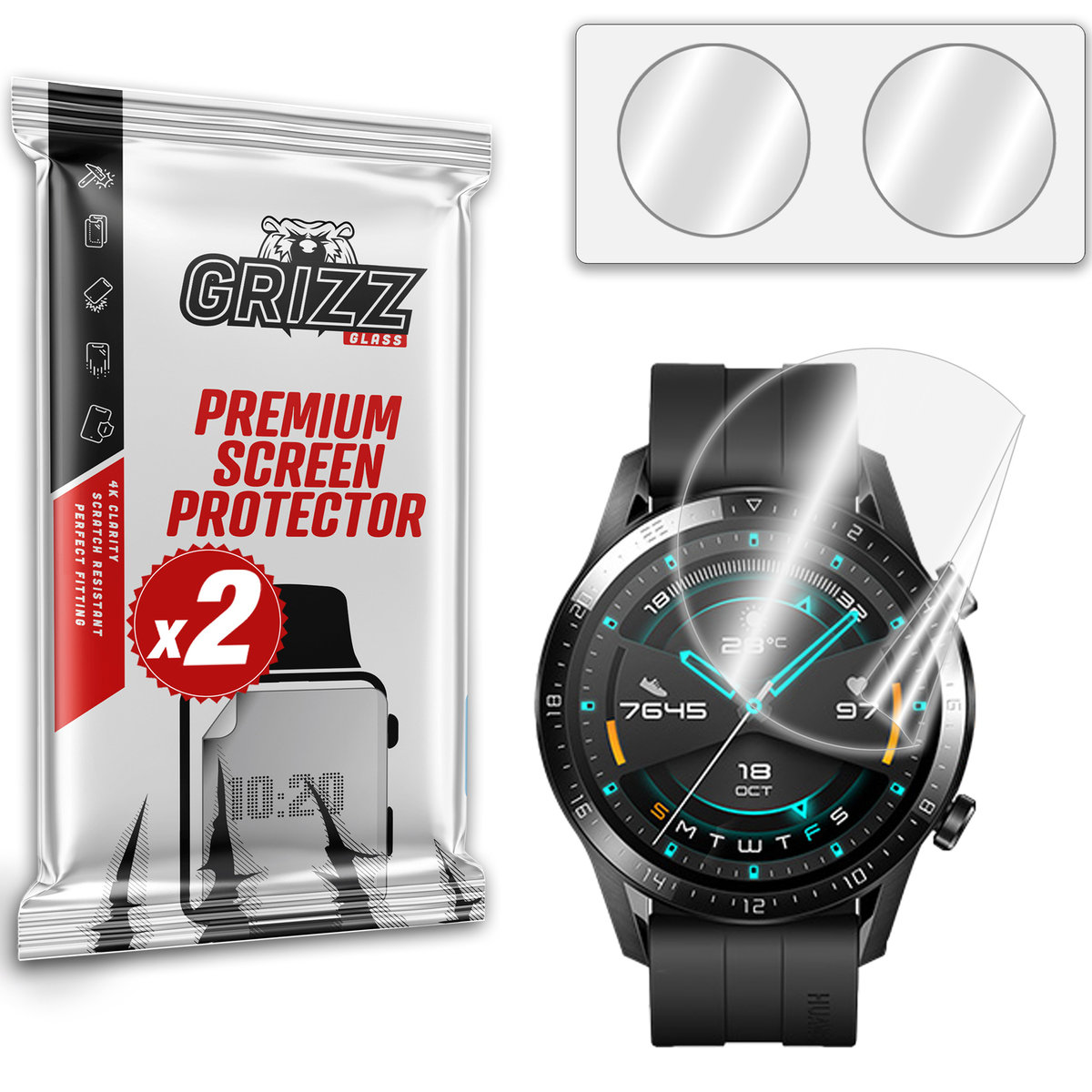 Grizzglass Ceramicfilm Folia Ceramiczna Do Huawei Watch Gt2 46Mm