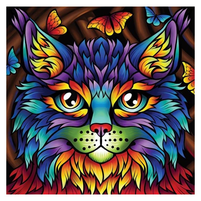 Diamentowa Mozaika 7D Norimpex - Kot Mandala 30X30 Cm