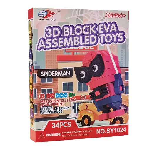 Puzzle Piankowe Przestrzenne 3D Spiderman 34 Elem.