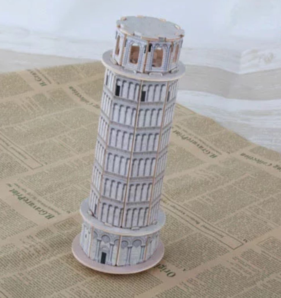 Puzzle Drewniane 3D Bez Sklejania Wieża W Pizie