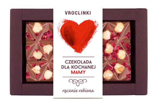 Czekolada Mleczna Z Malinami I Orzechami Laskowymi - Dzień Matki Serce