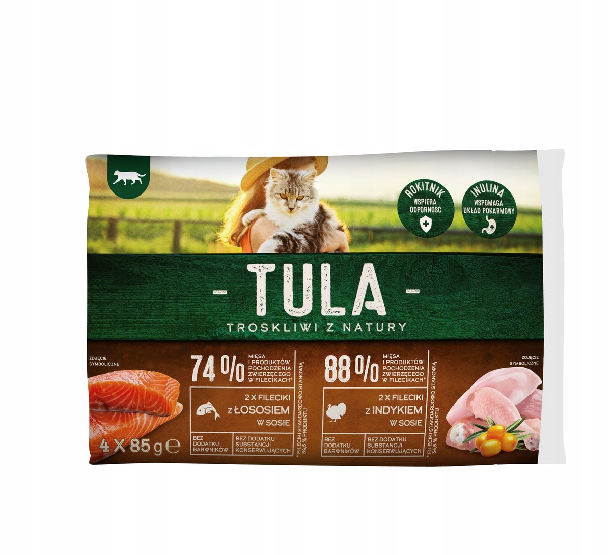Tula Karma Dla Kota 4*85G Mix Indyk Łosoś