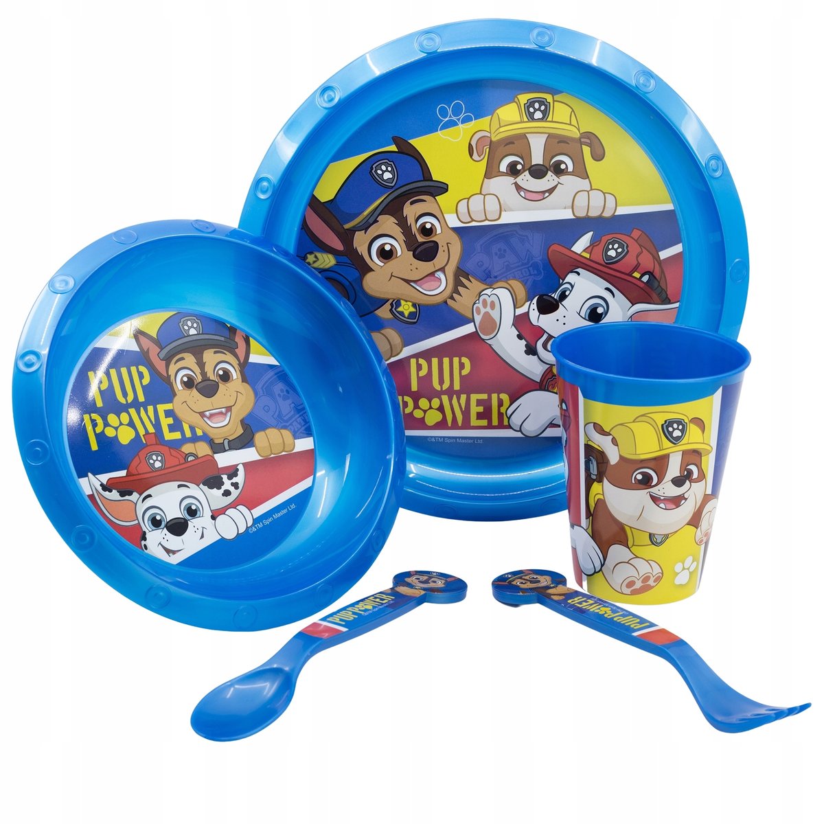 PAW PATROL PSI ZESTAW NACZYŃ MISKA TALERZ SZTUĆCE