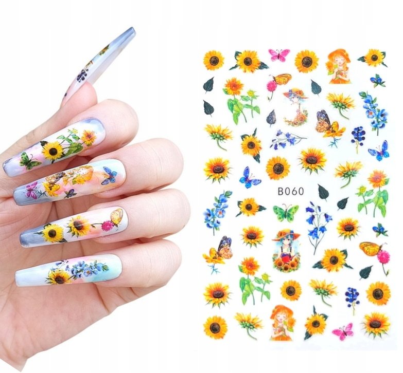 Naklejki Do Zdobienia Paznokci, Wzorki Wiosna, Lato