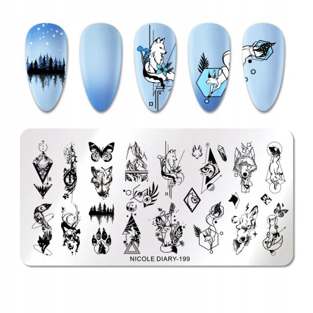 Blaszka Płytka Do Stempli Do Zdobienia Paznokci Zwierzęta Nicole Diary-199